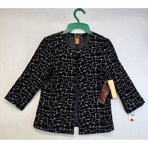 Multiples Missy Zebra Print Jacket XS Black Dressy Whimsigoth Artsy Business